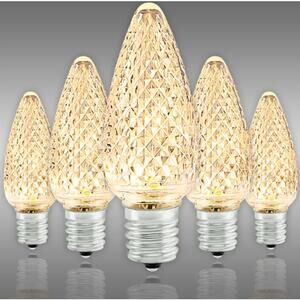C9 LED Christmas Bulb Lights Replacements 25 count Pack - Color White